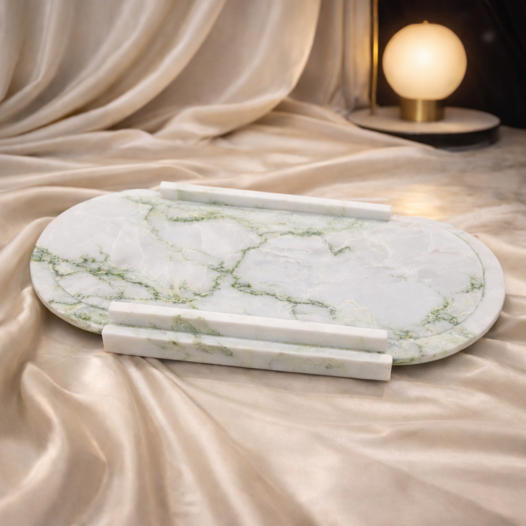 Oval Onyx - marble tray set