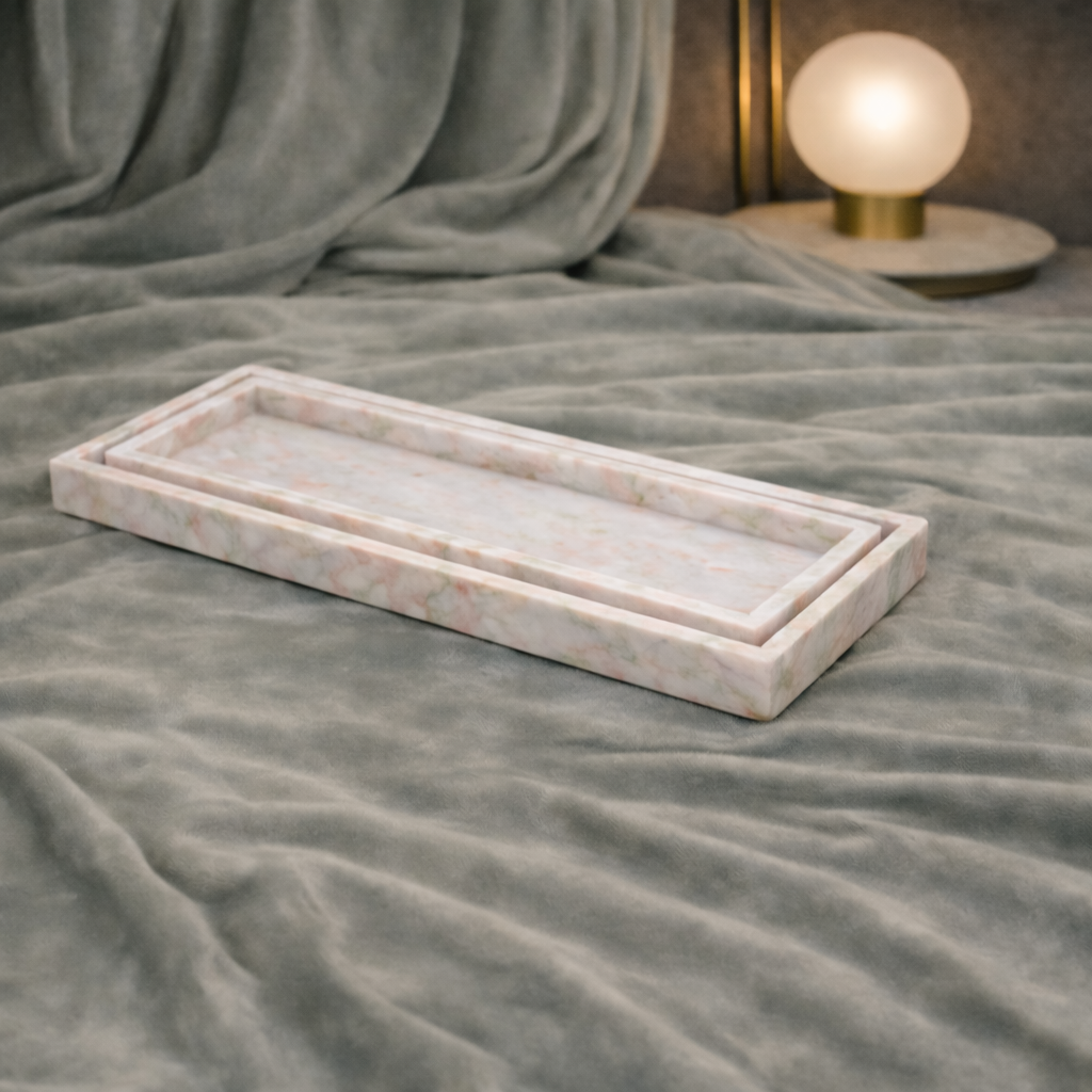 Rectangular Onyx - marble tray set