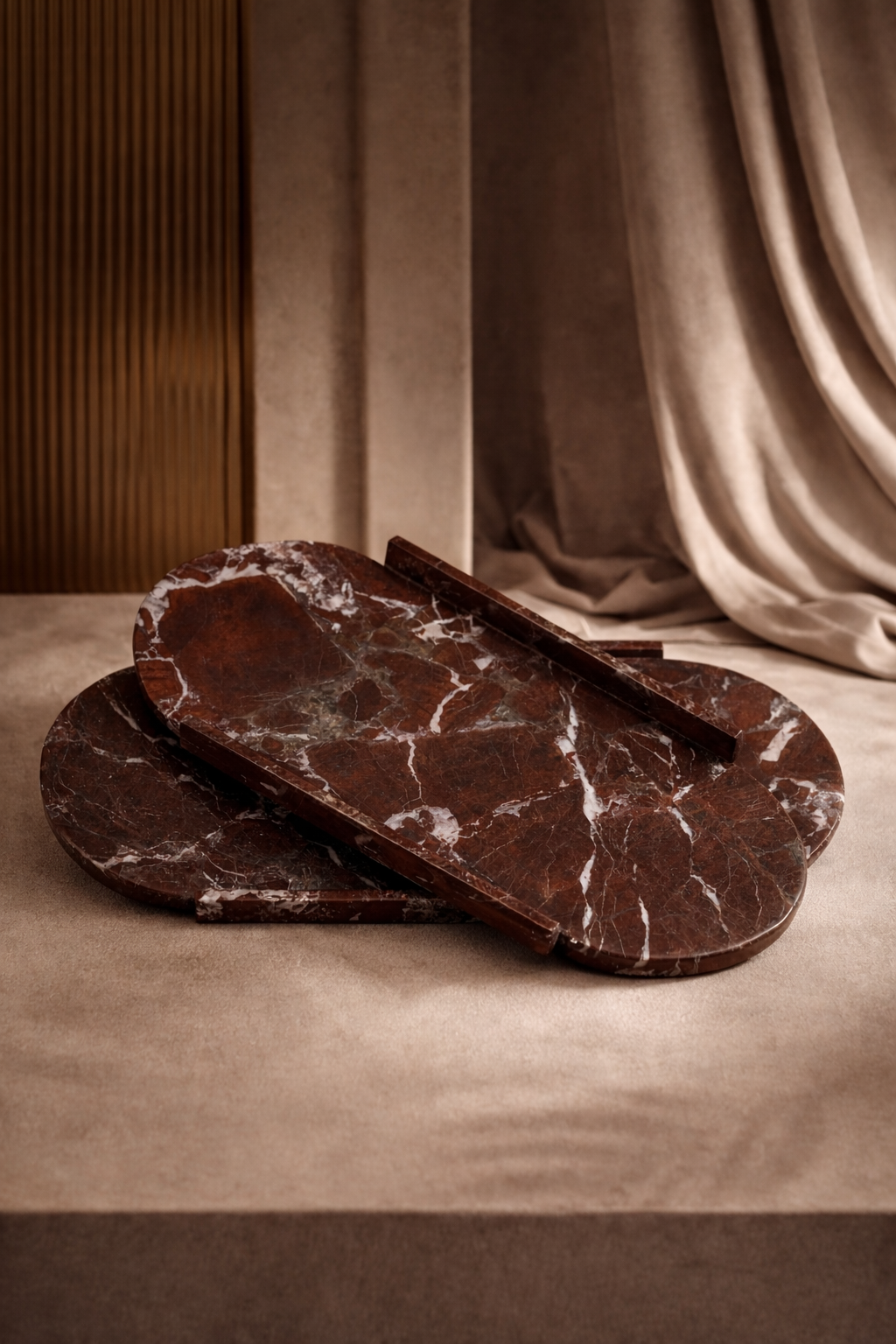 Oval Red - marble tray set