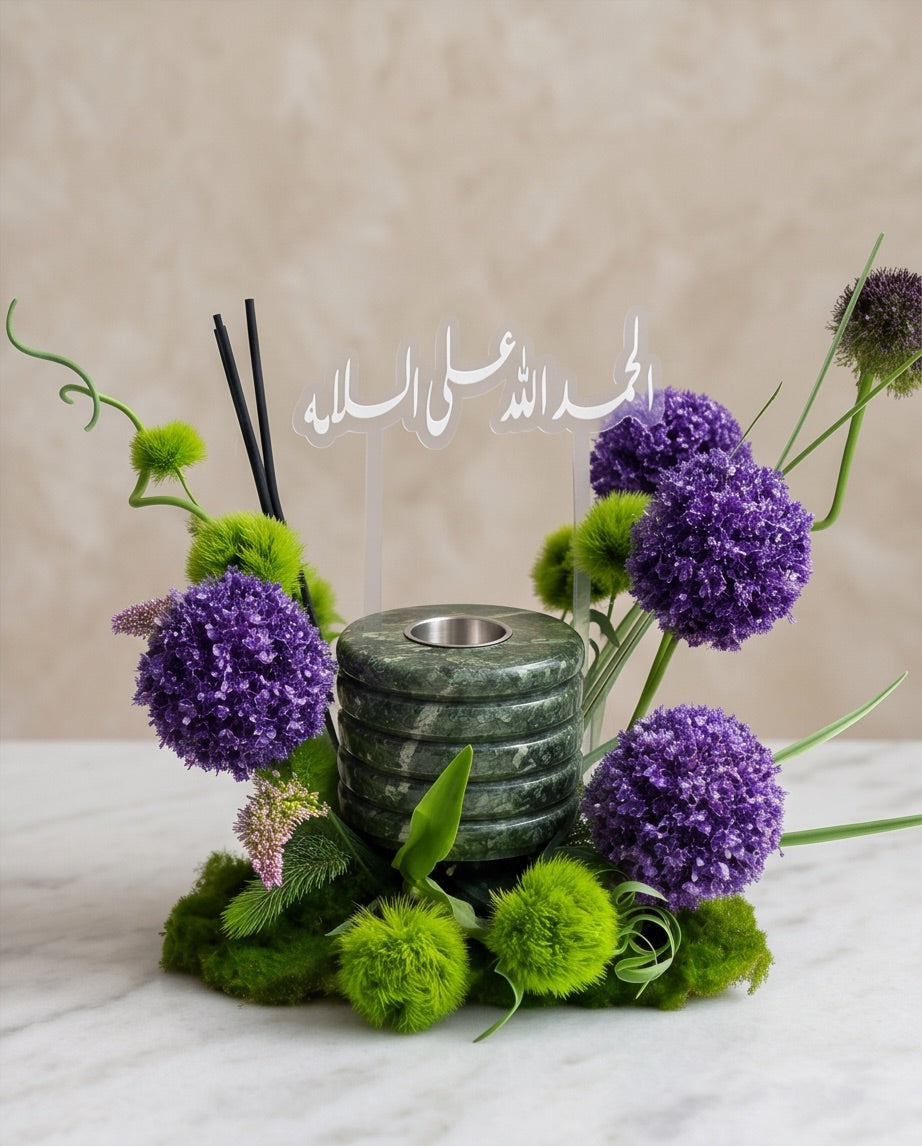 Marble Mubkhar Flower tray V