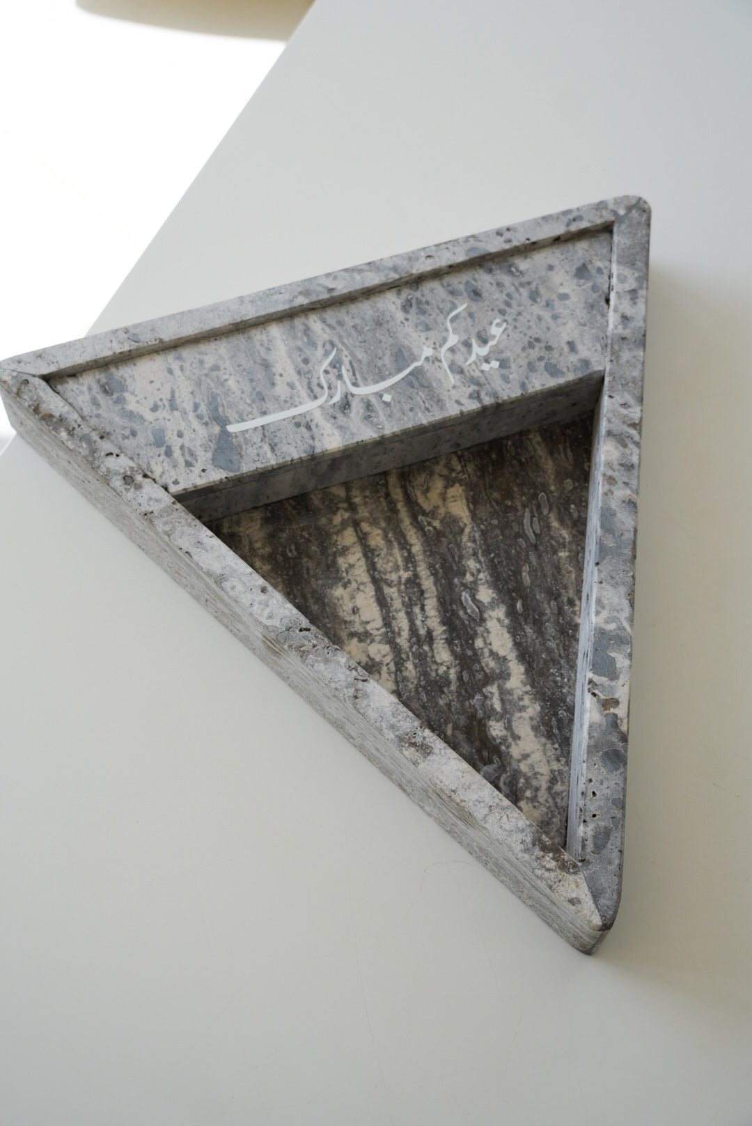 Grey Triangle Marble Tray