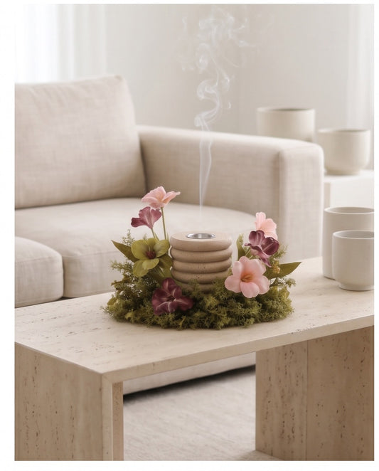 Marble Mubkhar Flower tray VI