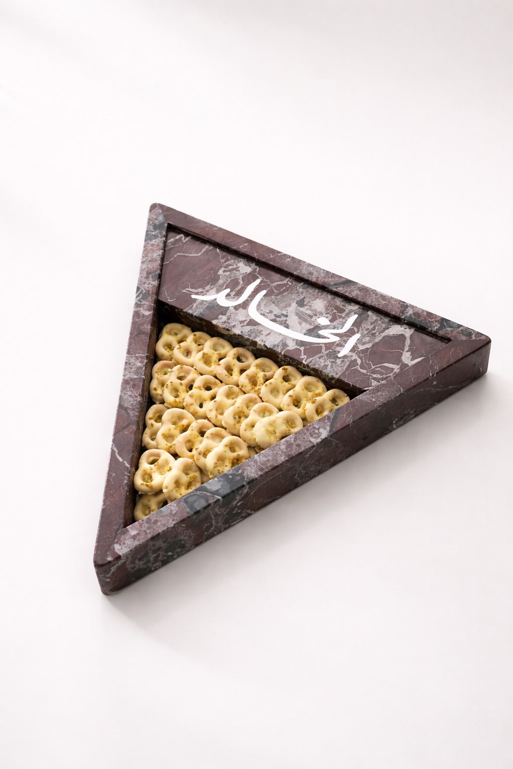 Red Triangle Marble Tray