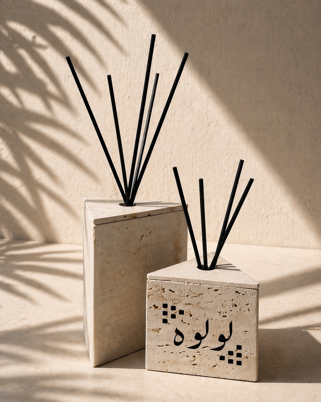 Beige Triangle Marble Diffuser Gift Box