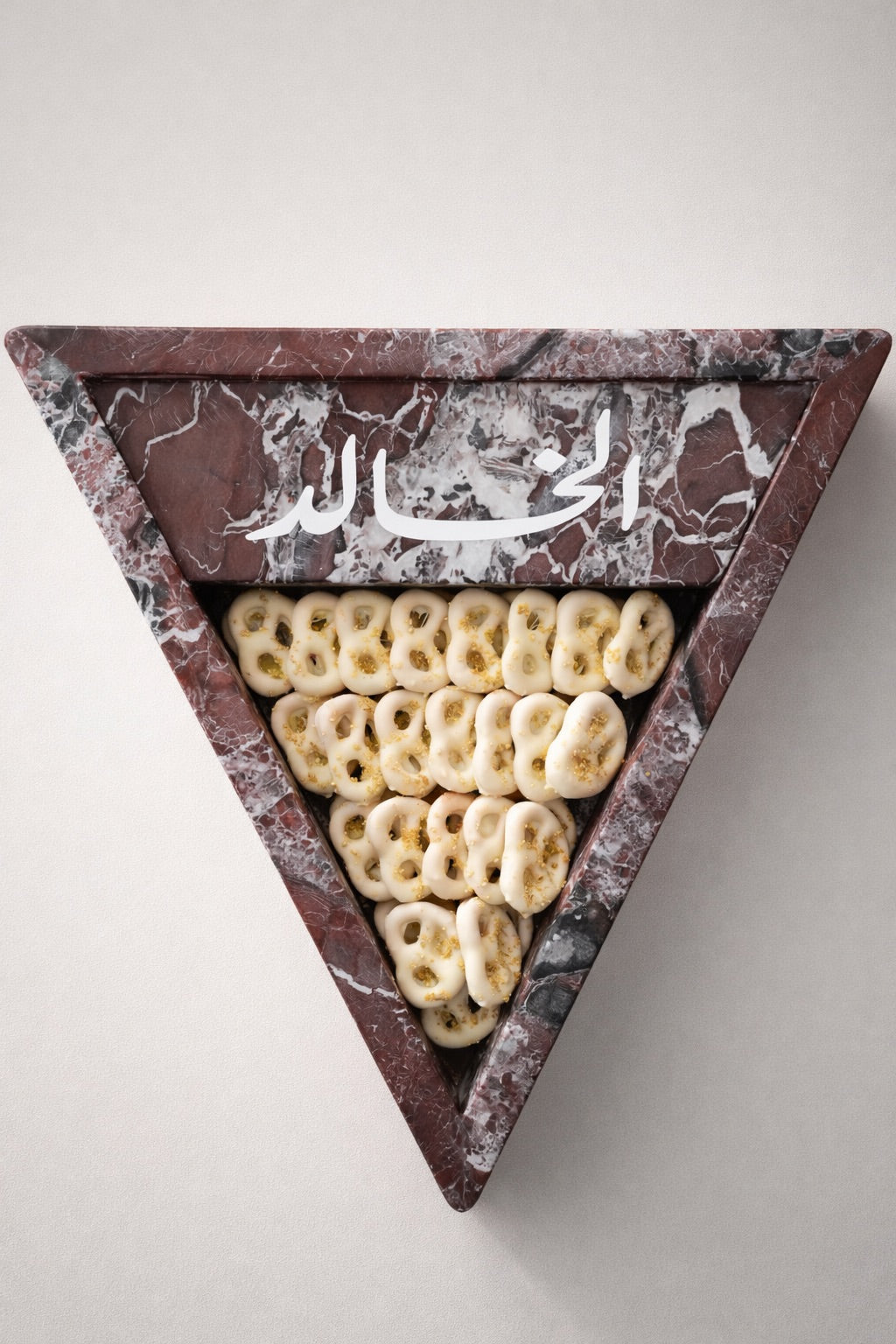 Red Triangle Marble Tray