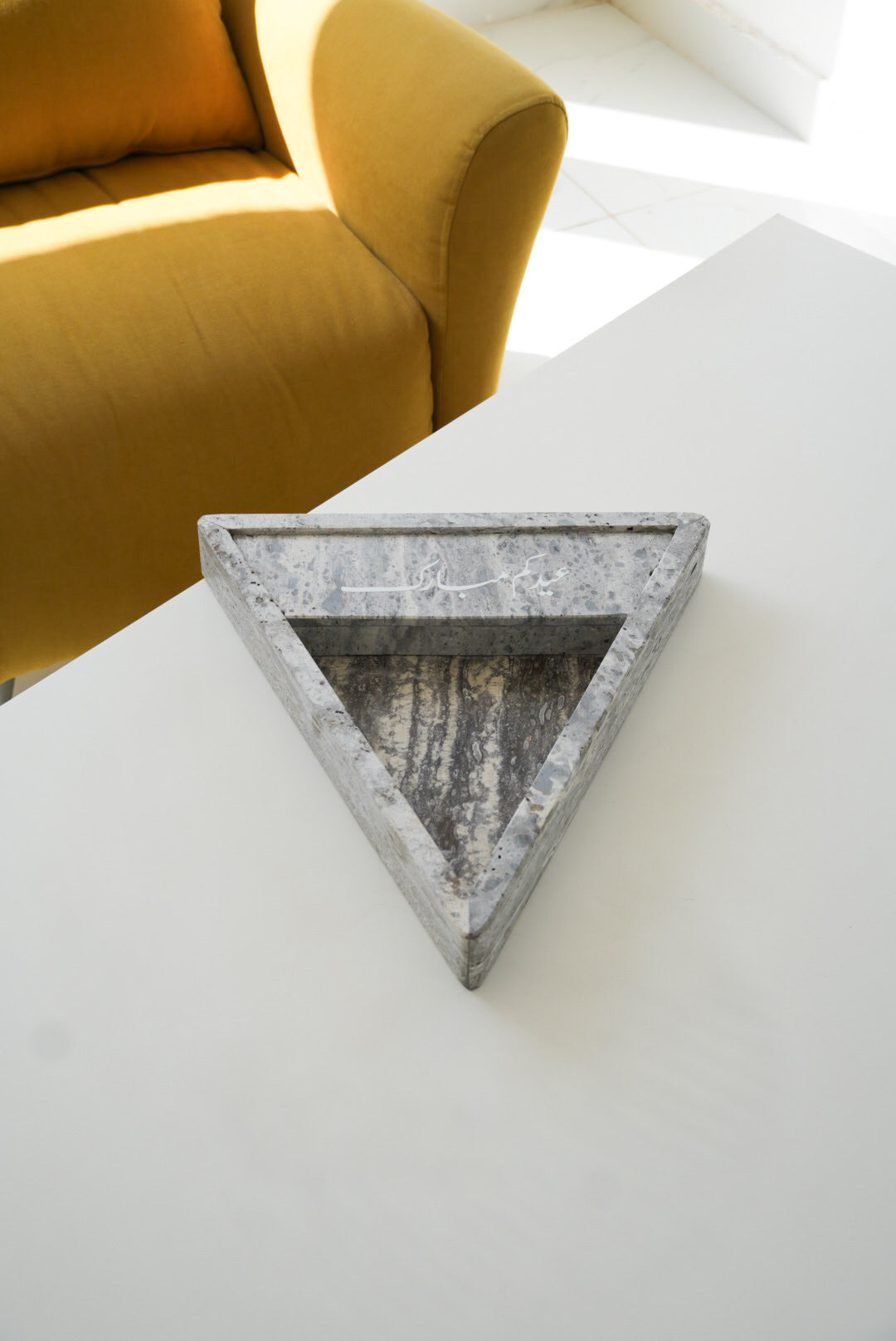 Grey Triangle Marble Tray