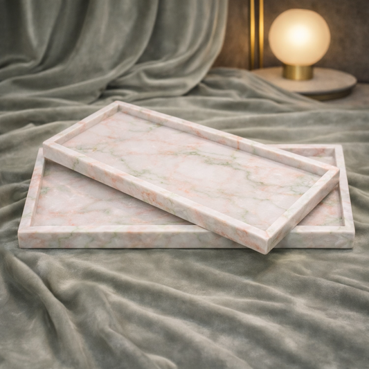 Rectangular Onyx - marble tray set