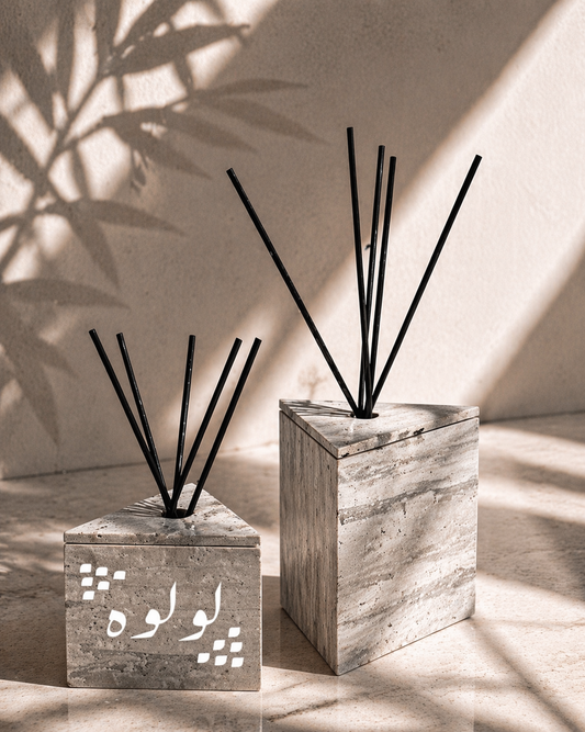 Grey Triangle Marble Diffuser Gift Box