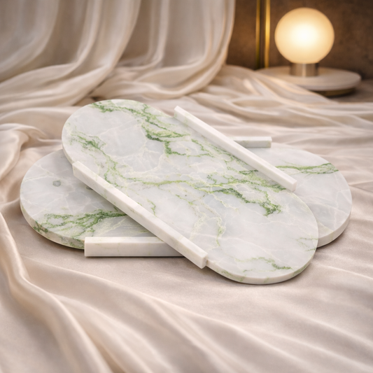 Oval Onyx - marble tray set